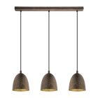 Brown retro pendant light steel, Ajay