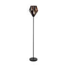 Black modern floor lamp metal, Acri, with switch