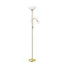 Golden reading floor lamp plastic, Burgo, with switch