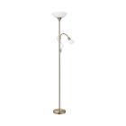 Bronze reading floor lamp plastic, Burgo, with switch