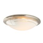 Nickel flush ceiling light glass, Agena