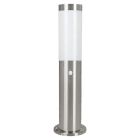 Silver outdoor floor lamp with dusk to dawn sensor plastic, Carlein, IP44