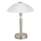 Nickel classic table lamp glass, Miam, with touch dimmer
