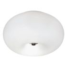 Nickel design flush ceiling light glass, Skyler