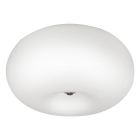 Nickel design flush ceiling light glass, Skyler