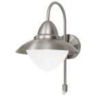 Silver classic outdoor wall light with motion sensor glass, Elayza, IP44