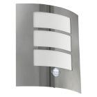 Silver outdoor wall light with motion sensor plastic, Elyana, IP44