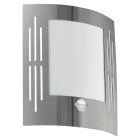 Silver outdoor wall light with motion sensor plastic, Elyana, IP44