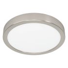 Nickel flush ceiling light steel, Geraldo, 17W, 3000K LED
