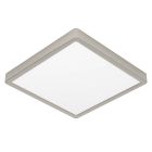 Nickel flush ceiling light plastic, Geraldo, 20,5W, 3000K LED