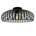 Black industrial flush ceiling light steel, Egine