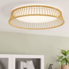 Rustic flush ceiling light wood, Jolene, 20W, 3000K LED