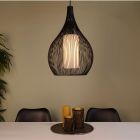 Black industrial pendant light glass, Maritima