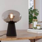 Grey design table lamp glass, Kirstin, with switch