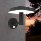 Black solar outdoor wall light plastic, Ingemar, 8,5W, 3000K LED, IP65