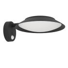 Black solar outdoor wall light plastic, Iacopo, 7W, 3000K LED, IP65