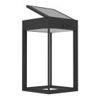Black solar outdoor wall light plastic, Hubrecht, 6,5W, 4000K LED, IP65