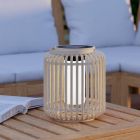 Brown solar outdoor table lamp wood, Hanin, 3,3W, 4000K LED, IP44, with switch