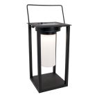 Black solar outdoor table lamp plastic, Hillebrand, 3,3W, 4000K LED, IP54, with switch