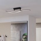 Black design ceiling light steel, Tevin, 12W, 4000K LED