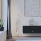 Brown design floor lamp steel, Tevin, 20W, 4000K LED, with switch