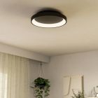 Black modern ceiling light plastic, Shauni, 12W, warm to cold white adjustable LED, with remote control
