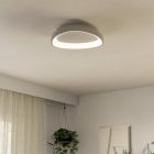 White modern ceiling light plastic, Shauni, 12W, warm to cold white adjustable LED, with remote control