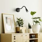 Black wall light plastic, Obbe, 3,8W, 3000K LED, with switch