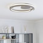 Brown modern flush ceiling light plastic, Madhvi, 20W, warm to cold white adjustable LED, with remote control