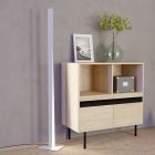 White design floor lamp plastic, Birkan, 10,5W, RGBW LED, with remote control