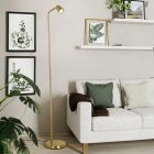 Brass modern floor lamp steel, Rochdi, with switch