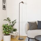 Bronze modern floor lamp steel, Rochdi, with switch