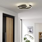 Black modern smart ceiling light aluminium, Sahra, 37W, warm to cold white adjustable LED, with remote control