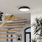 Black modern smart ceiling light steel, Shauni, 19,6W, RGBW LED, with remote control