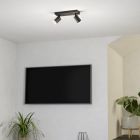 Black modern smart ceiling light aluminium, Mayke, 3,7W, RGBW LED, with remote control