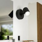 Black modern wall spotlight steel, Conradus, IP44