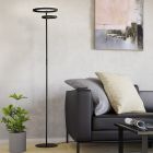 Black design floor lamp plastic, Corwin, 16W, warm to cold white adjustable LED, with touch dimmer