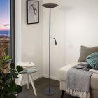 Black modern floor lamp steel, Crijn, 26,5W, 2700K LED, with touch dimmer