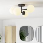 Black modern ceiling light steel, Cornee, 4,2W, 2700K LED, IP44