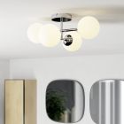 Chrome modern ceiling light steel, Cornee, 4,2W, 2700K LED, IP44