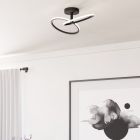Black design ceiling light steel, Minh, 12W, white switch LED