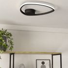 Black design ceiling light aluminium, Minouche, 9,7W, white switch LED, with remote control