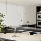 Brass modern pendant light plastic, Vilko, 22W, white switch LED