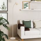 Brown modern floor lamp steel, Sahila, with switch