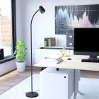 Black modern floor lamp steel, Sahila, with switch