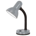 Silver desk lamp plastic, Sten, with switch