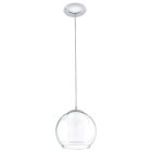 Chrome design pendant light glass, Silvijn