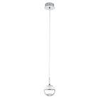 Chrome design pendant light glass, Jorg, 5W, 3000K LED