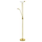 Brass design reading floor lamp glass, Brava, 20W, 3000K LED, with switch
