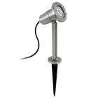 Silver garden spike light stainless steel, Judy, IP54, with switch